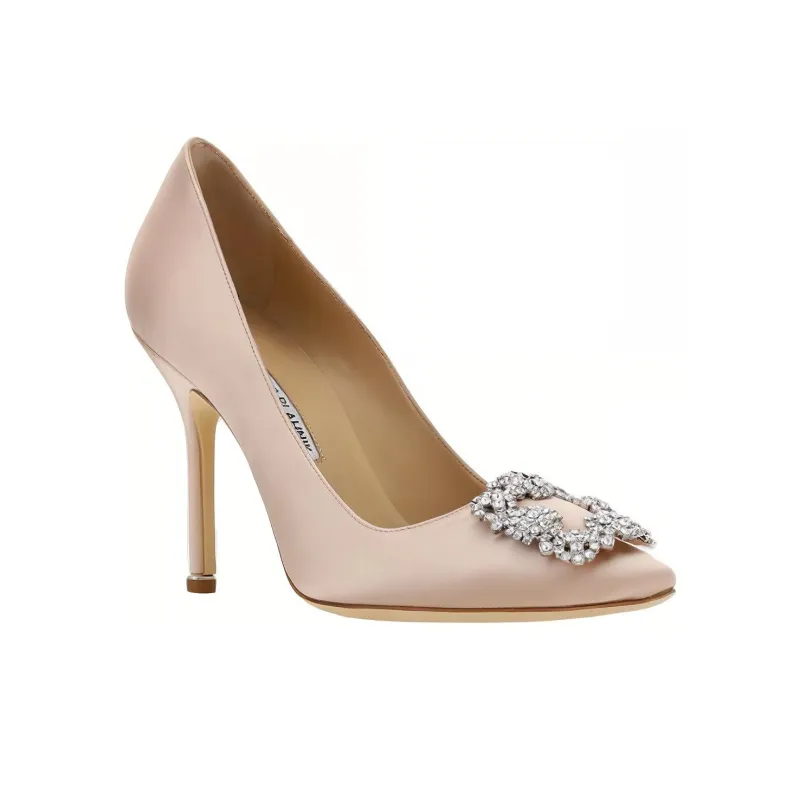 MANOLO BLAHNIK Slim Heel High Heels 11cm Women's Light Pink-2