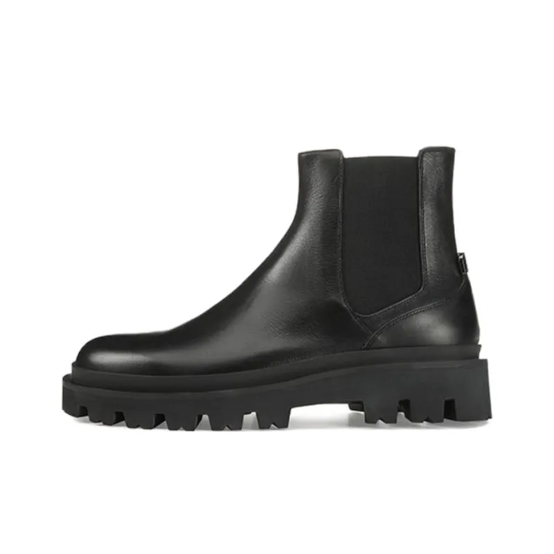 SERGIO ROSSI SR SIGNATURE Short Chelsea Boots Men's Black-0