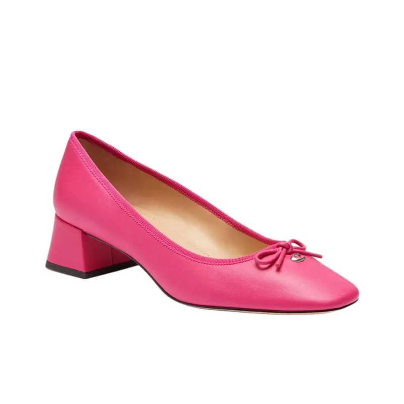 COACH Ava Chunky Heel High Heels 3.8cm Women's Pink-2