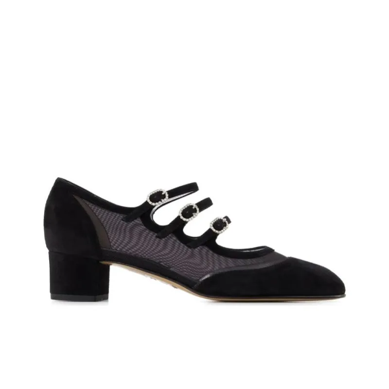 Carel Paris Mesh panelled Suede Pumps-1