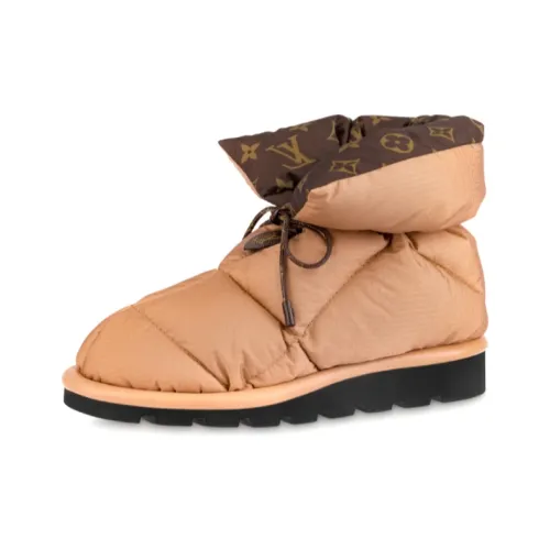 LOUIS VUITTON Pillow Comfort Ankle Boots 'Beige With Brown Monogram Collar' Women's