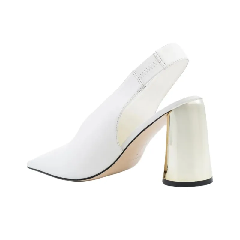 STUDIO AMELIA Toro Chunky Heel High Heels 9cm Women's White-2