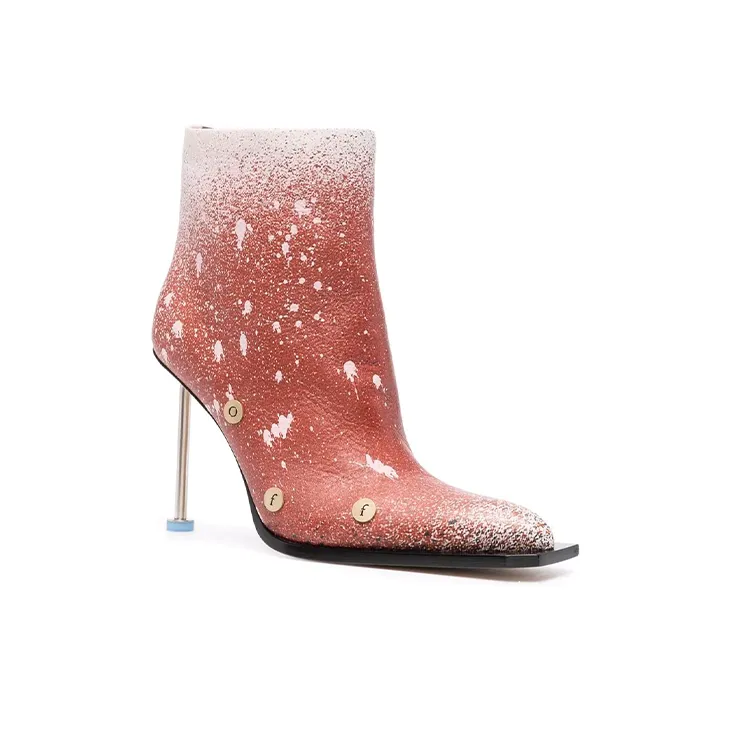 OFF WHITE Paint Splatter Stiletto Boots Women's-2