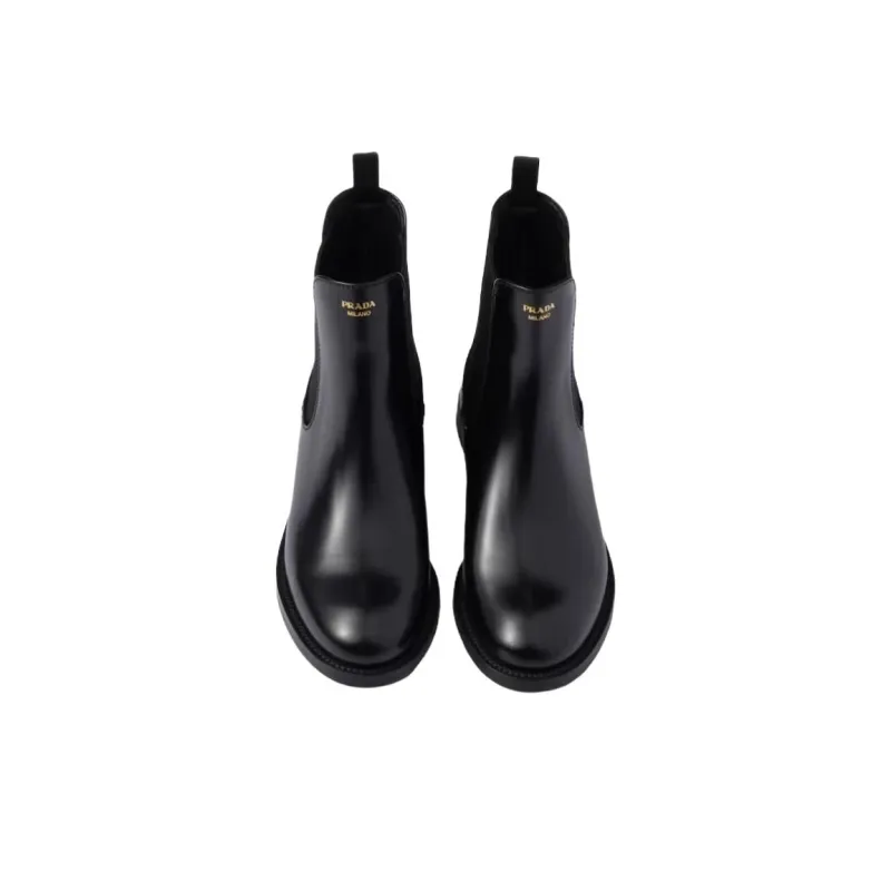 PRADA Short Chelsea Boots Women's Black-5