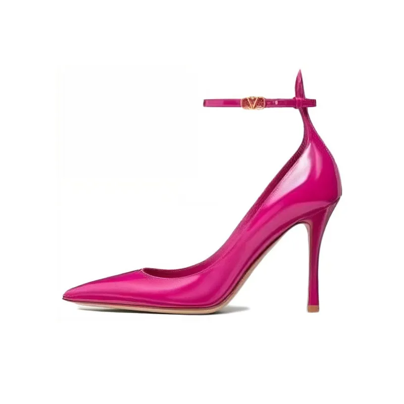 Valentino Slim Heel High Heels 10cm Women's Rose Red-0