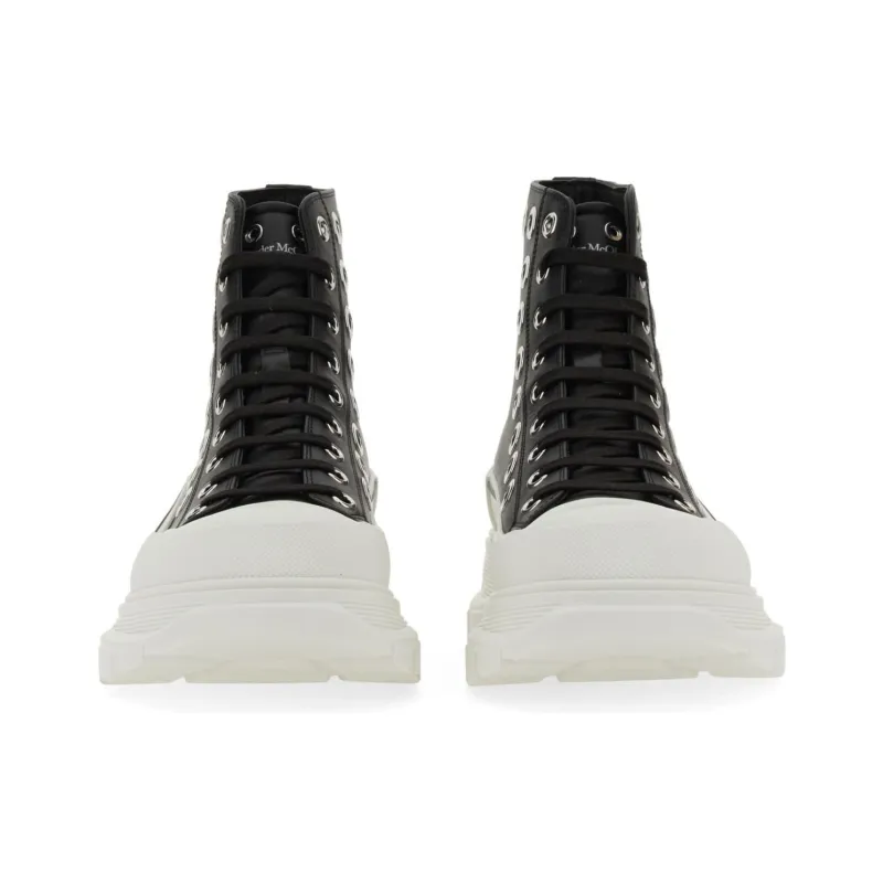 Alexander McQueen Joey Eyelet Detailed High Top Sneakers-2