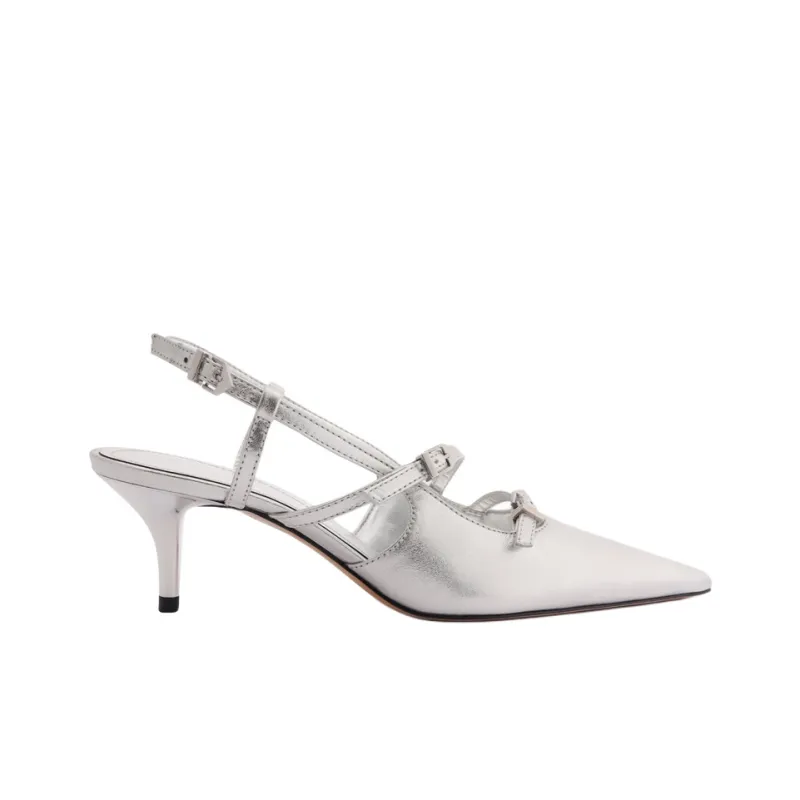 Schutz Stacy Slim Heel High Heels 6.3cm Women's Silver-1