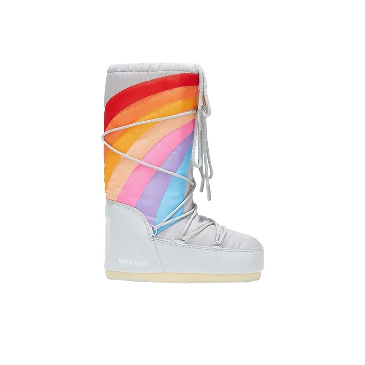 Moon Boot Logo Rainbow-print Snow Boots-1