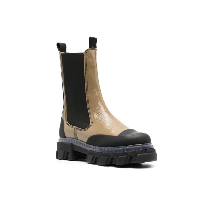 GANNI Short Chelsea Boots 5cm Women's Umber Black-2