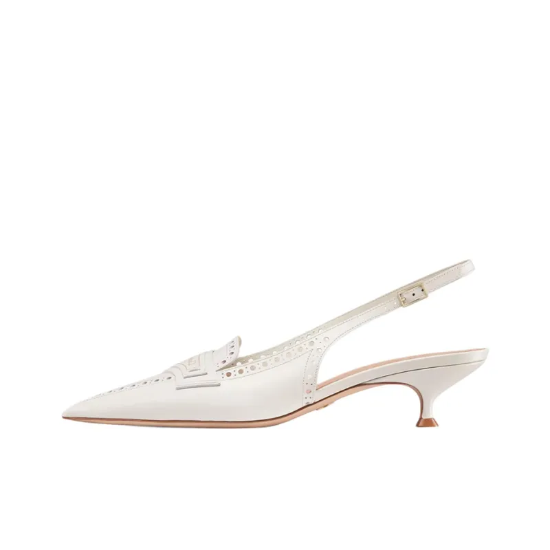 DIOR Boy Slim Heel High Heels 4cm Women's White-0