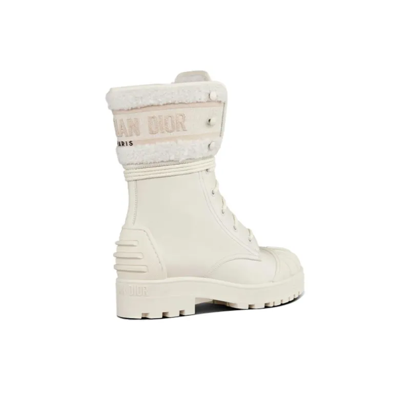 DIOR D-Major Mid-Calf Boots Women's Ecru-4