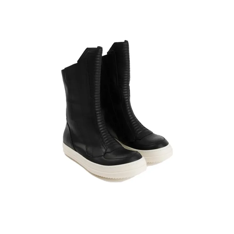 RICK OWENS Round-toe Leather Boots-2