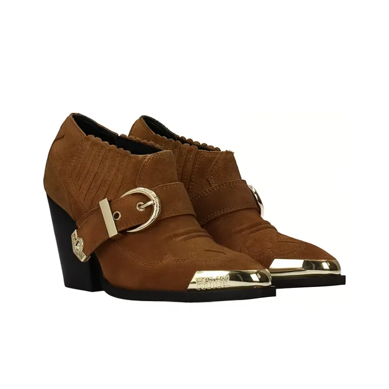 VERSACE JEANS Ankle Boots 8.5cm Women's Brown-1