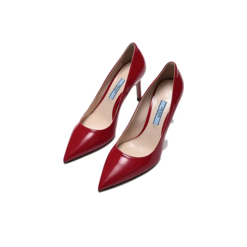 PRADA Slim Heel High Heels 8.5cm Women's Red-2