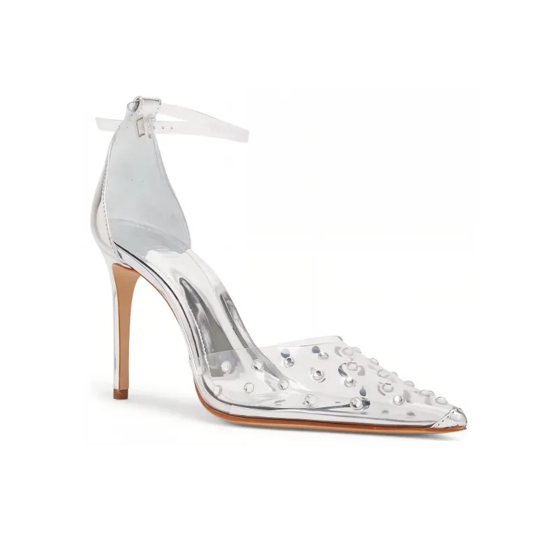 Schutz Crystal embellished Transparent Pumps-3