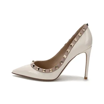 Valentino Rockstud High Heels Women's Milk White