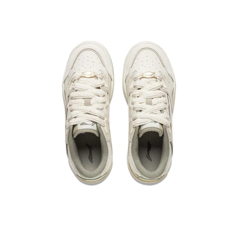 LiNing Future Flow Slip Resistant And Abrasion Resistant Coverage Low Top Skateboard Shoes Women's White-2