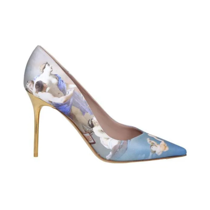 BALMAIN Slim Heel High Heels 9.5cm Women's Blue-4