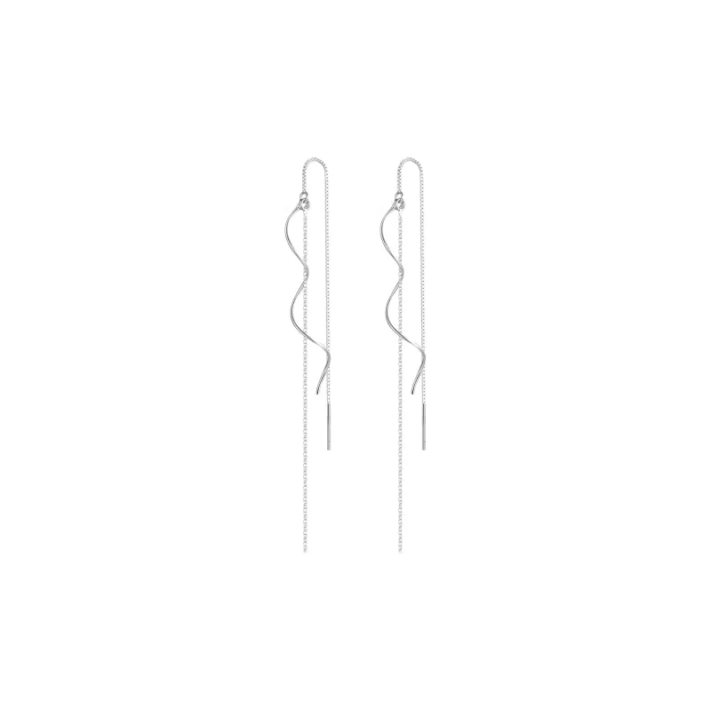 LIANDUO S990 Fine Silver Drop Earrings Women's-0