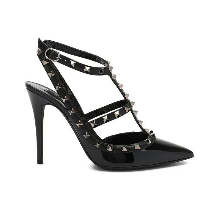 Valentino Rockstud High Heels 11cm Women's Black-1