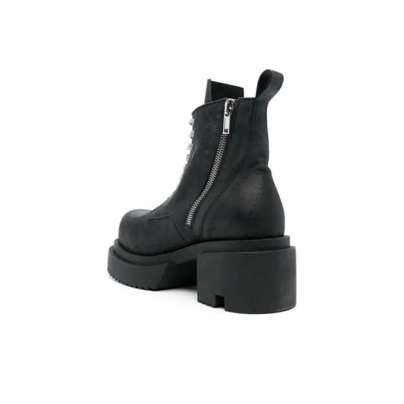 RICK OWENS Low Army Bogun 80mm Leather Boots-4