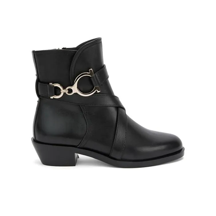 Ferragamo Ankle Boots Women's High Top Black-1