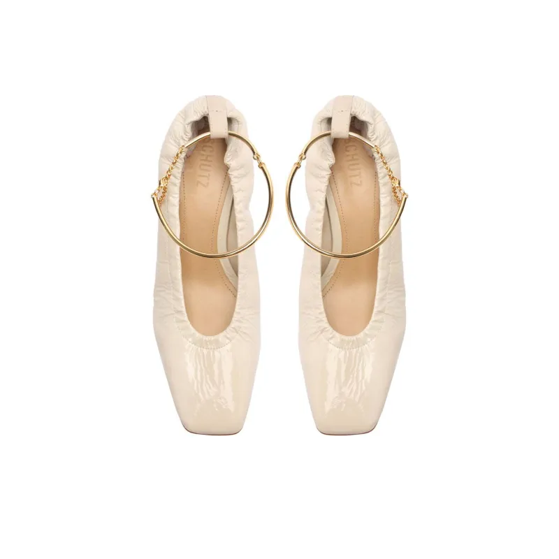 Schutz Bethany Chunky Heel High Heels 6.3cm Women's White-3