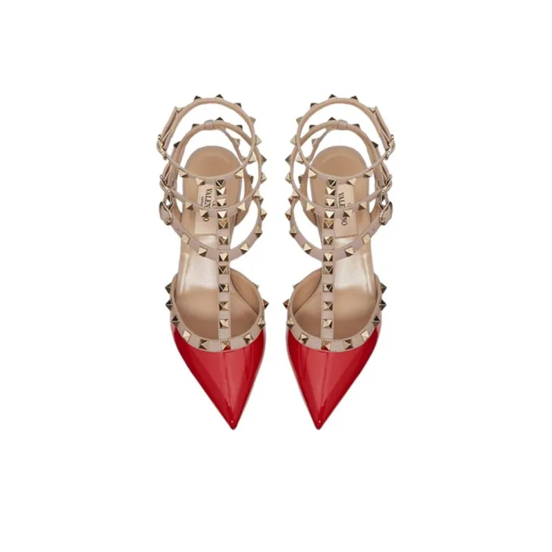 Valentino Slim Heel High Heels 6.5cm Women's Red-3