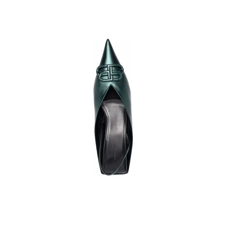 Balenciaga Knife Casual Single Shoes Women's Green-4