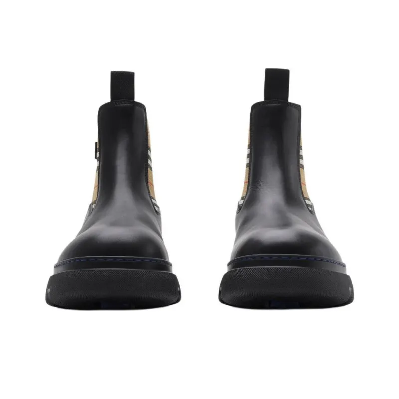 Burberry Short Chelsea Boots Men's Black-2