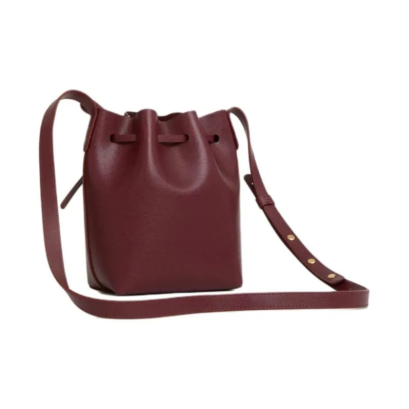 MANSUR GAVRIEL Leather Shoulder Bag Mini Women's Dark Purple Red-2