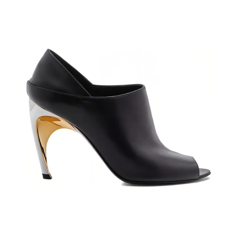 Alexander McQueen Armadillo Mules 'Black Silver' Women's-1