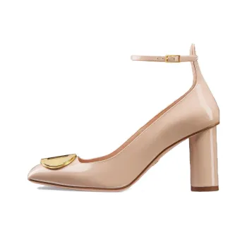 DIOR Forever Dior Chunky Heel High Heels 8cm Women's Beige