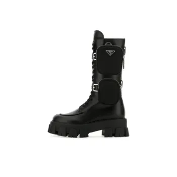 PRADA Monolith Knee high Boots Women's Black