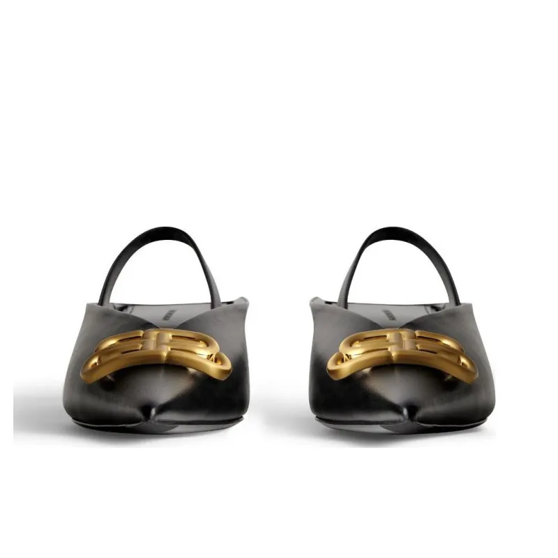 Balenciaga Bb Square Knife Slingback Pumps 'Black' Women's-3