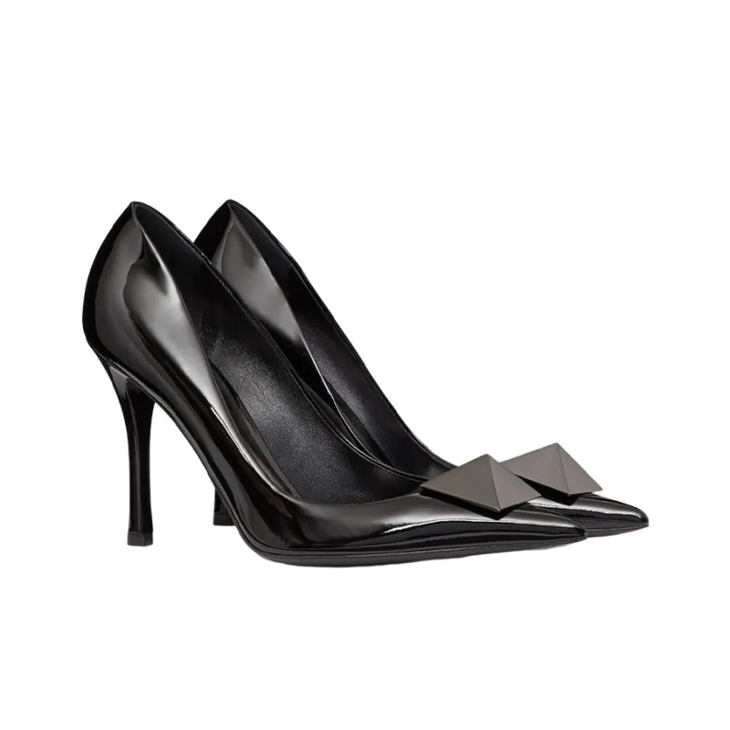Valentino Garavani One Stud 100mm Patent-leather Pumps-1