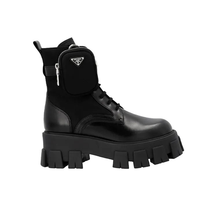 PRADA Monolith Ankle Boots Women's Black-1