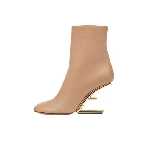 FENDI First Ankle Boots Women's Beige