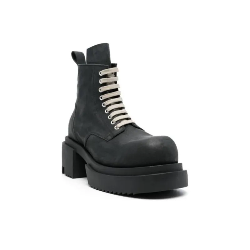 RICK OWENS Low Army Bogun 80mm Leather Boots-2