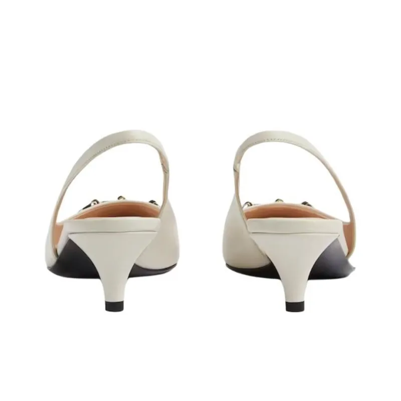 GUCCI Horsebit 24 Spring And Summer Collection Cone Heel High Heels 4.5cm Women's Beige-3