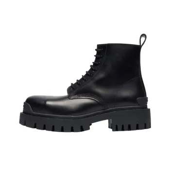 Balenciaga Small Cowhide Lacing Martin Mid Boots 'Black'