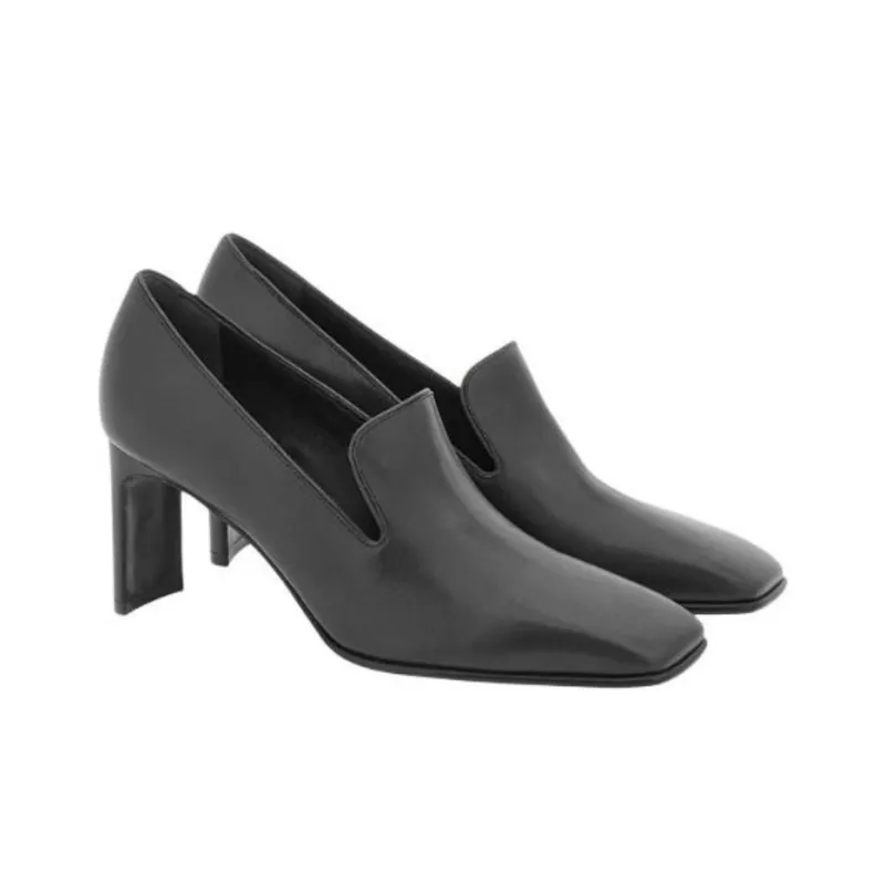 FERRAGAMO Block Heel High Heels 7cm Women's Black-2