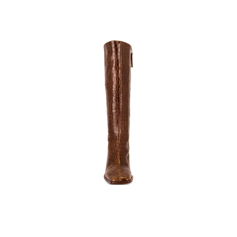 ALOHAS Knee high Boots 7cm Women's Brown-3