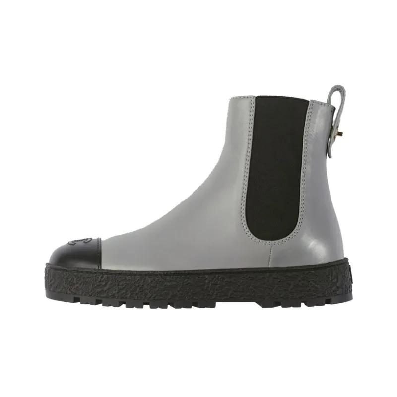 CHANEL Chelsea Shoes Women's Gray Black-0