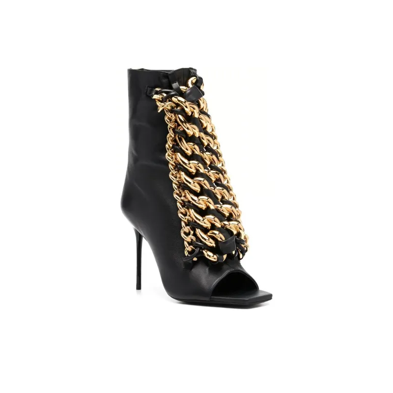 BALMAIN Chain Link Detailed High Heel Sandals Women's-1