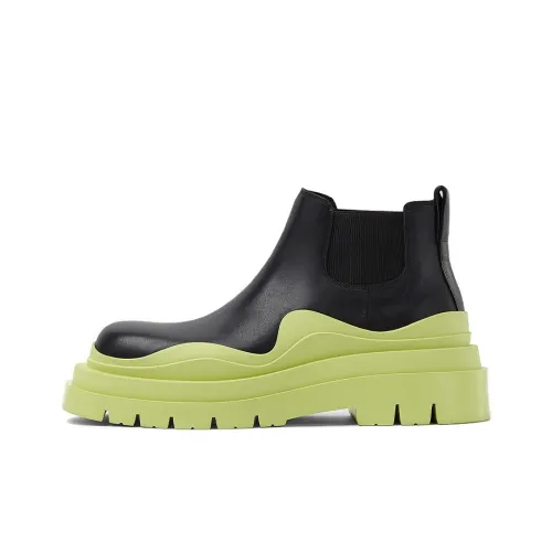 Bottega Veneta Tire Short Chelsea Boots Women's Avocado Green
