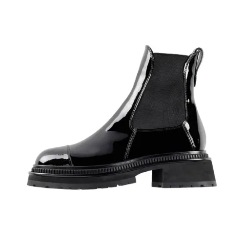CHANEL Short Chelsea Boots Women's Black
