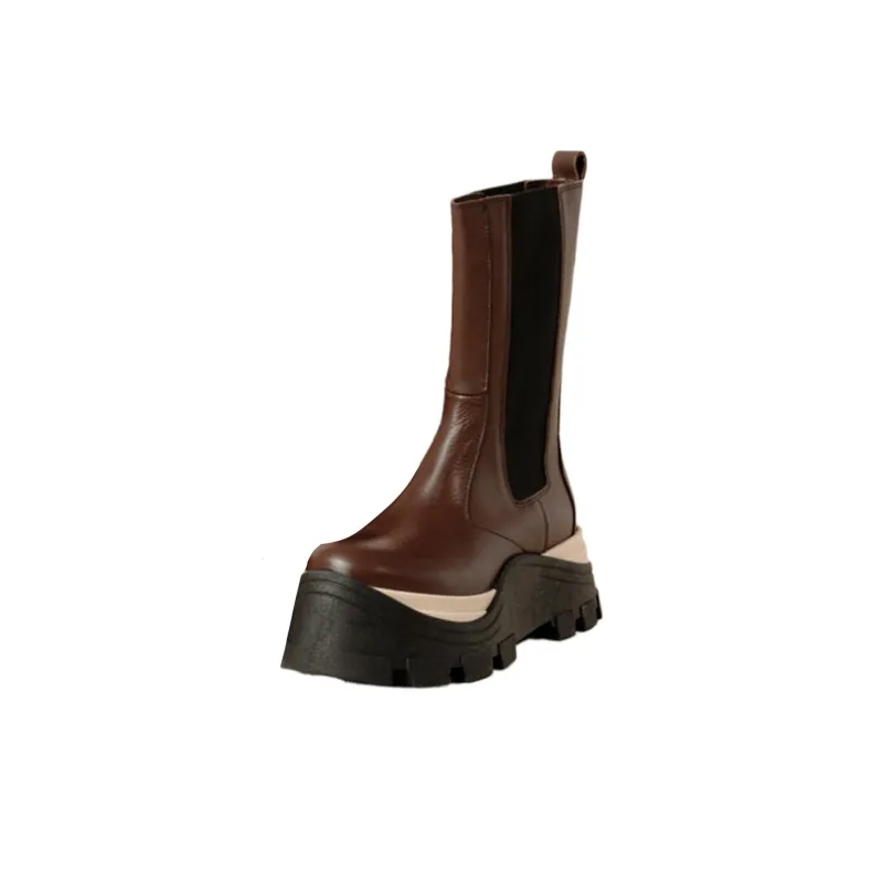 ALOHAS Crew Chelsea Boots Women's Dark Brown-2