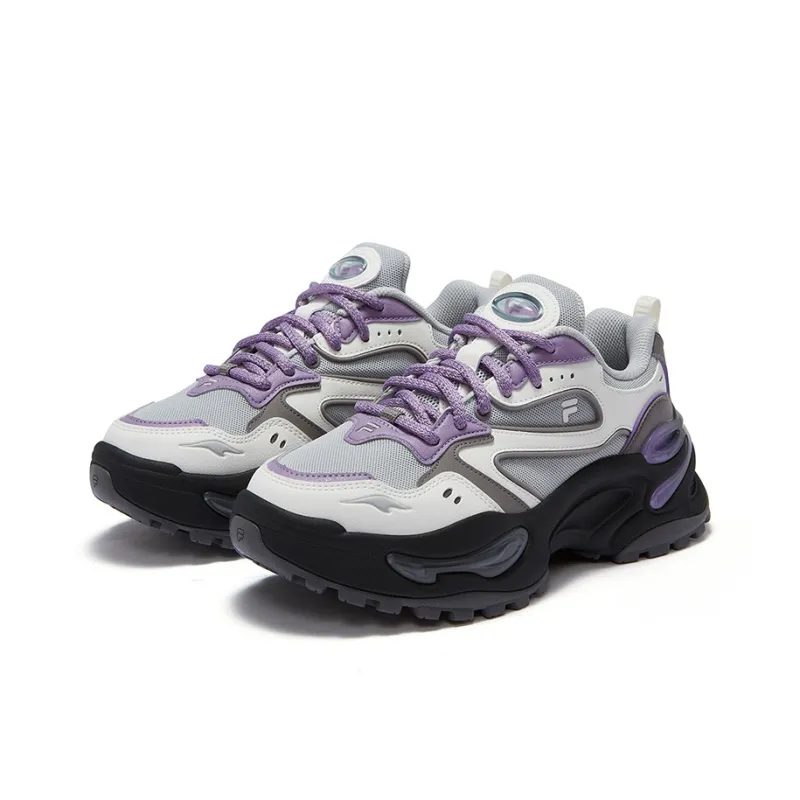 FILA FUSION EVA Gummies Abrasion Resistant Height Increasing Low Top Casual Shoes Women's Gray Purple-2