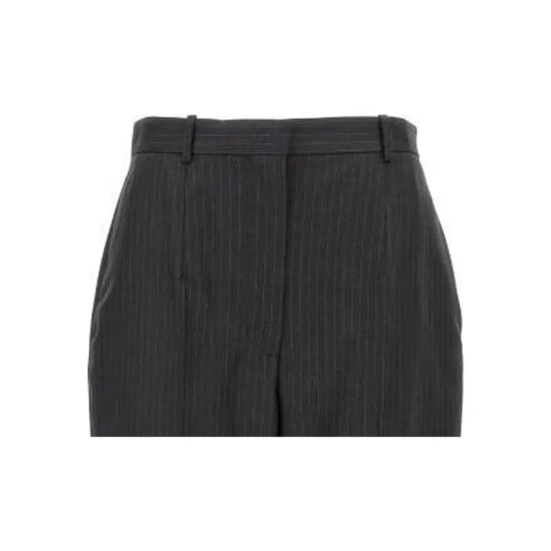 Alexander McQueen Straight Leg Pinstripe Tailored Pants-4